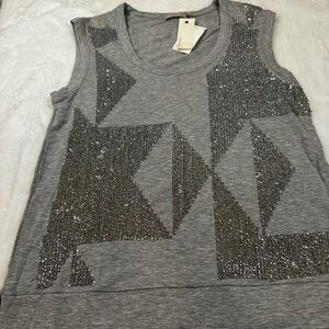 TOWNSEN Gray Top with Silver Accents